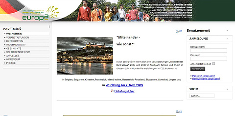 Screenshot der neuen Webseite 
