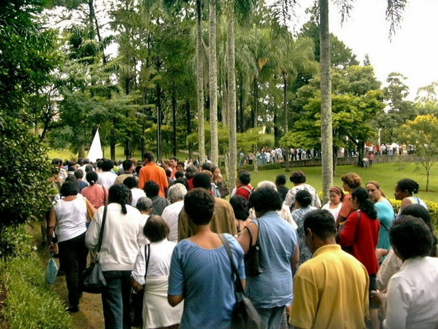 People heading towards the Shrine