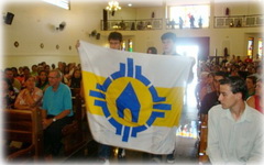 Hasteada a bandeira de Schoenstatt em Jaboticabal