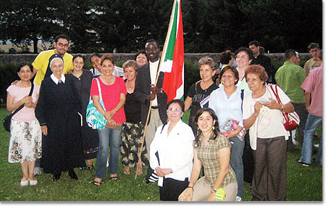 Ein Teil der Gruppe der Schönstatt-Mütter aus Mexiko am Abend des 18. Juli, nach der Bündnisfeier