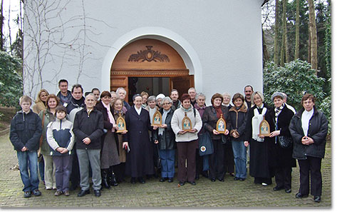 Polnischsprechende Familien beim Besinnungstag am Heiligtum in Essen-Kray, 23. Februar