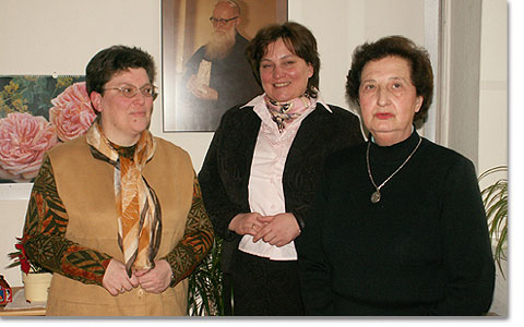 Teilnehmerinnen des Kongresses in Rom: Marianne Mertke, Alicja Kostka, Perla Pionera, alle drei aus dem Schnstatt-Frauenbund