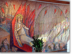 Bild in der Kapelle: Maria, Mutter der Kirche, und das II. Vatikanum