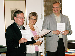 Dozenten: Pfr. Hans Stehle, Barbara Stolzenberger, P. Günther Niehüser (von links)