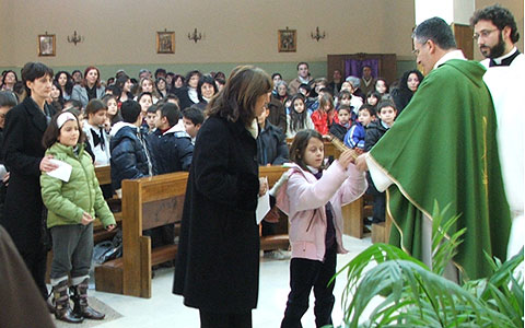 In a parish in Palermo , Sicily , 18 Pilgrim MTA’s were given to children who want to be missionaries