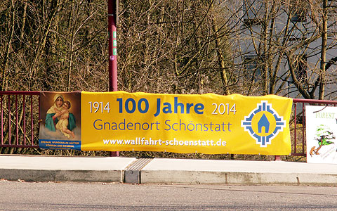 Transparent an der Hillscheider Straße, Abzweigung Schönstatt