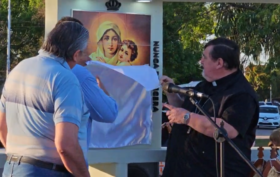 Descubrimiento de la imagen de la ermita de la Esperanza en Villa Ocampo